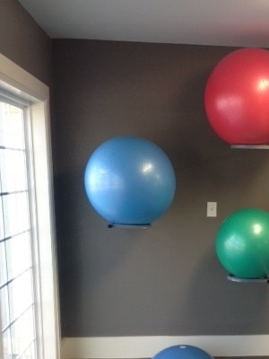 Relaxing yoga and Excersize ball area window side in our Health and Wellness Center at Summit Pointe, Oklahoma City, OK