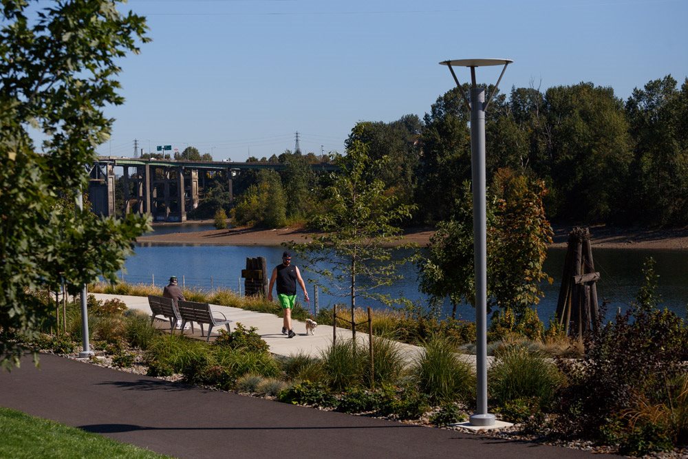 Jogging trails beside river Jogging trails beside river at Sanctuary