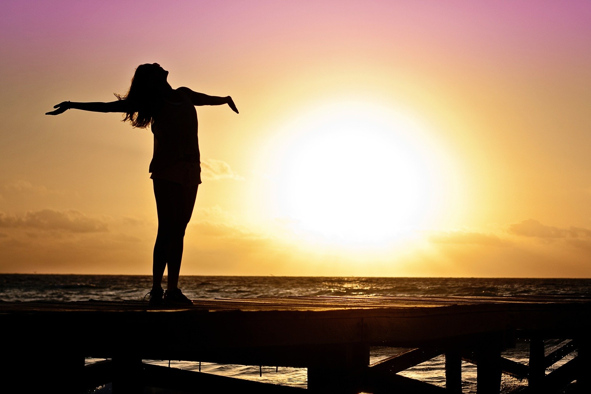 woman and sunset