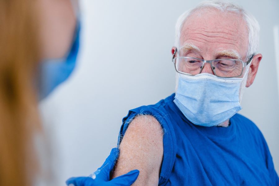 Pacifica Resident getting COVID-19 Vaccine