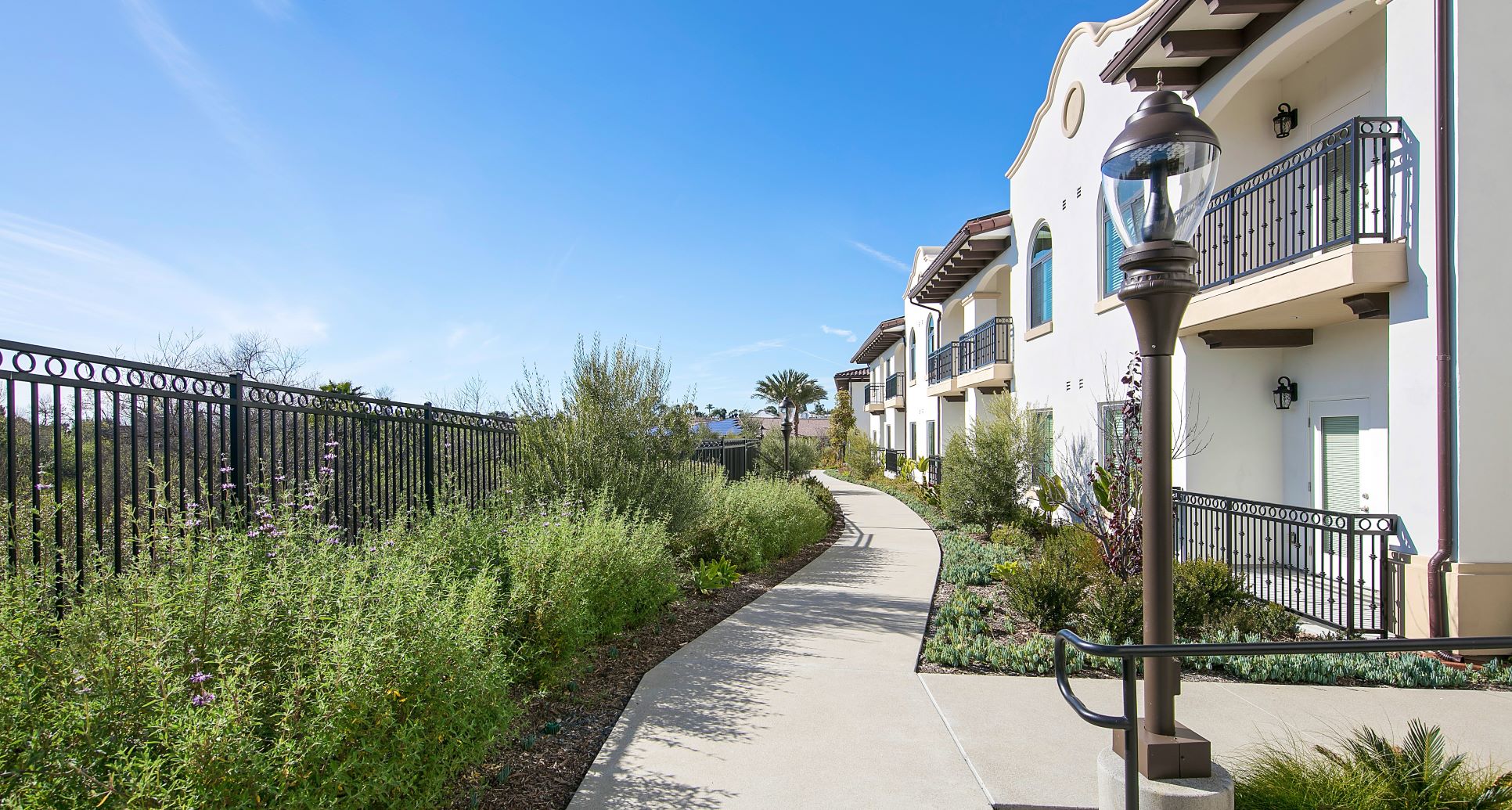 Explore the beautiful grounds of Pacifica Senior Living Oceanside.