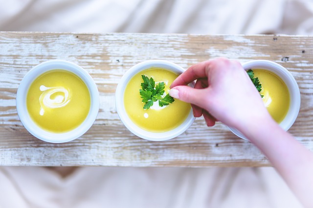 garnishing soup