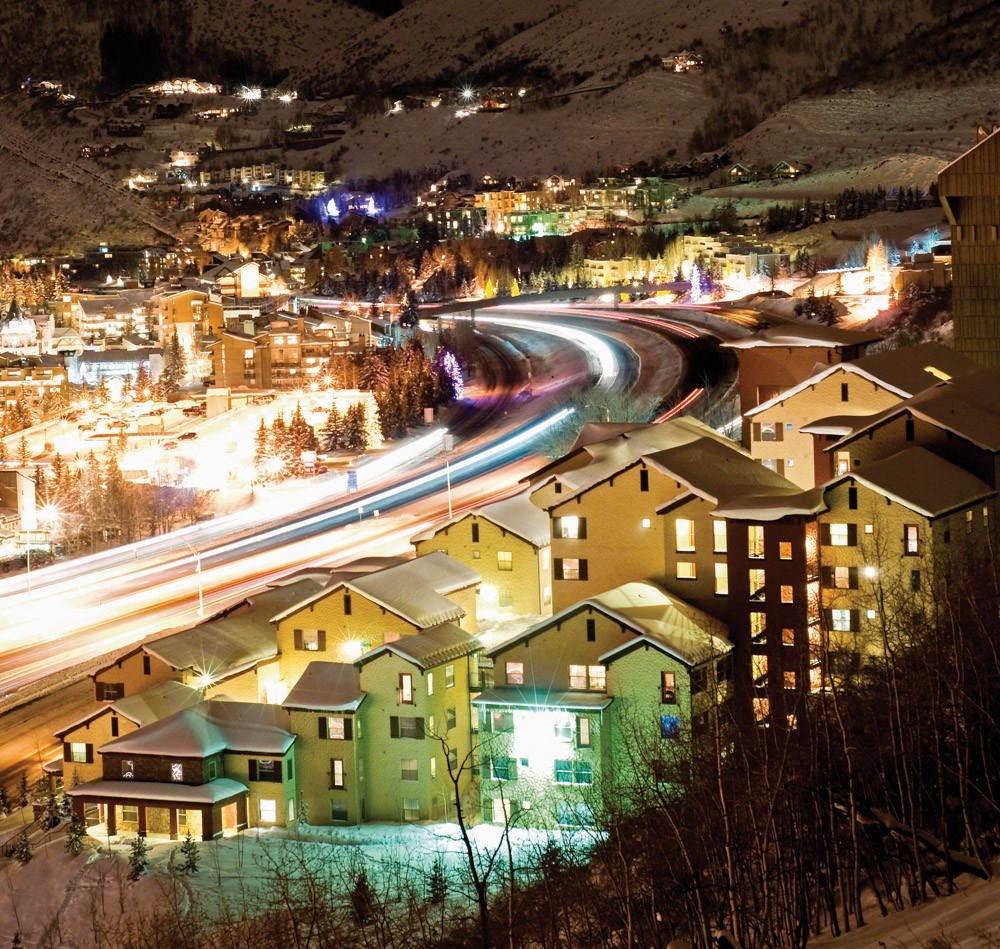 City View In Night at Middle Creek Village LLC, Vail