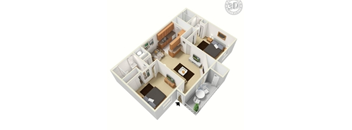 2 Bedroom 2 Bathroom Floor Plan - Sq.Ft.: 900 at The Glen at Briargate, Colorado Springs