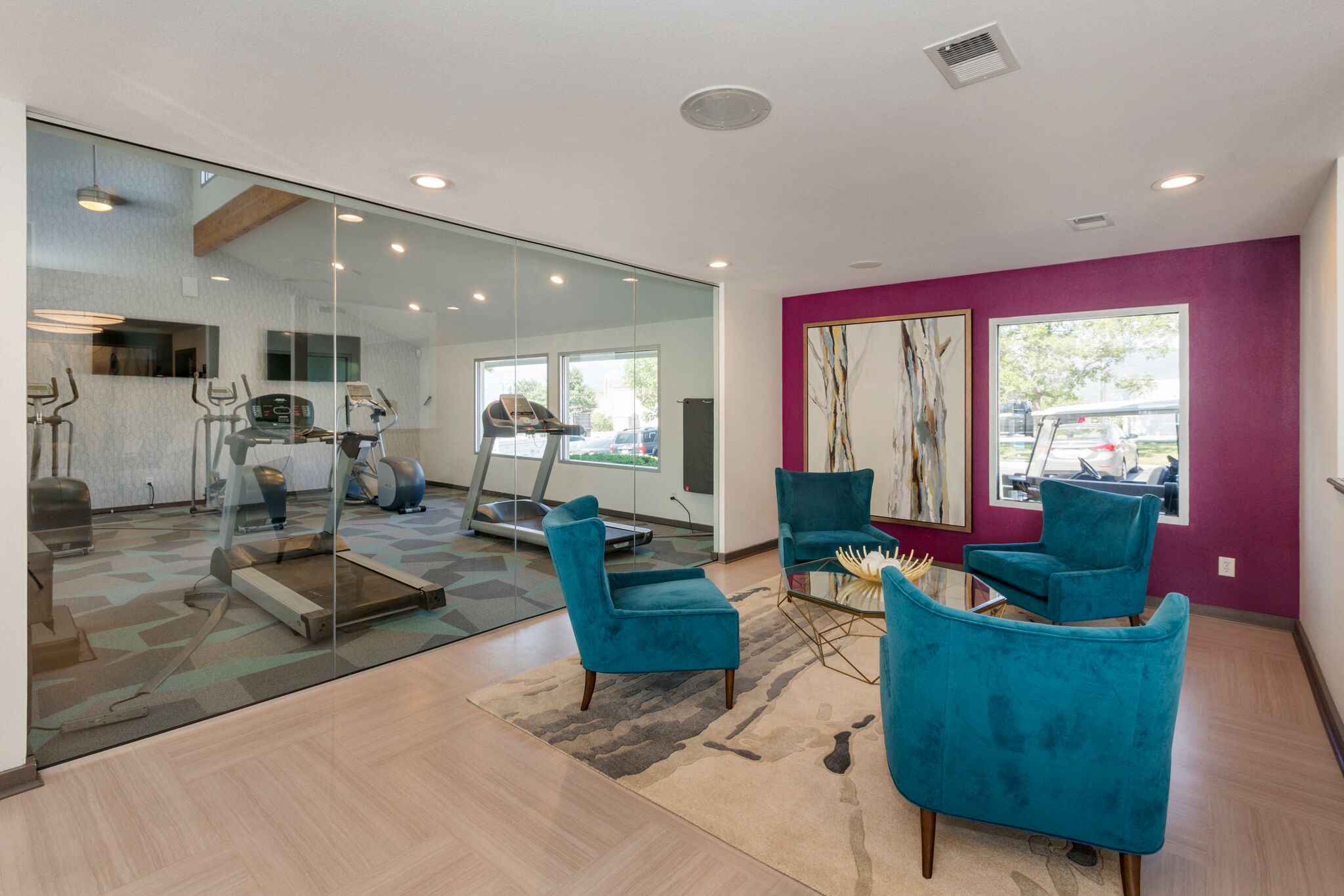 Social Lounge Overlooking At Fitness Center at The Glen at Briargate, Colorado Springs, CO