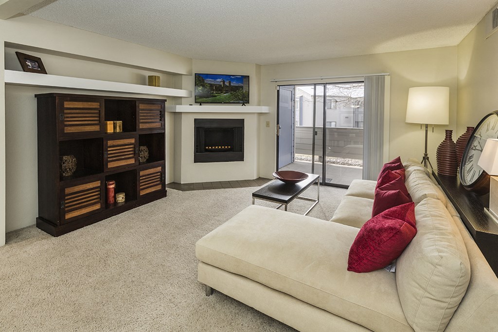 Television And Fireplace In Living Room at The Parc at Briargate, Colorado Springs, 80920
