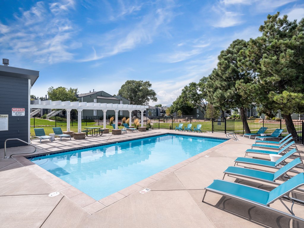 Sparkling Outdoor Pool at The Glen at Briargate, Colorado Springs, 80920