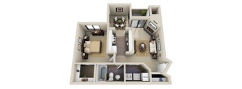 1 Bed 1 Bath Floor Plan - 742-to800 Sq. Ft. at The Parc at Briargate, CO