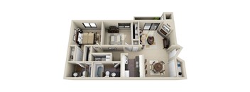 2 Bed 2 Bath Floor Plan - 994-to1,049 Sq. Ft. at The Parc at Briargate, Colorado Springs CO