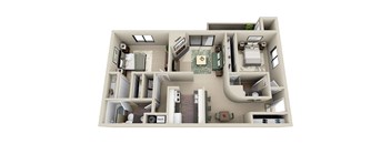 2 Bed 2 Bath Floor Plan -1,007-to1,063 Sq. Ft. at The Parc at Briargate, Colorado Springs CO