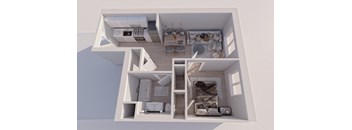 a floor plan of a 1 bedroom apartment