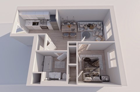 a floor plan of a 1 bedroom apartment