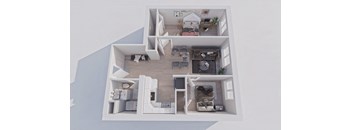 a floor plan of a 1 bedroom apartment