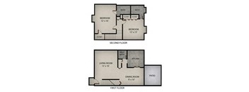 2 Bedroom Townhome |1190 SF.