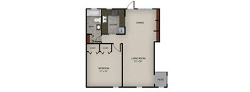 1 Bedroom 1 Bath|750 SF.