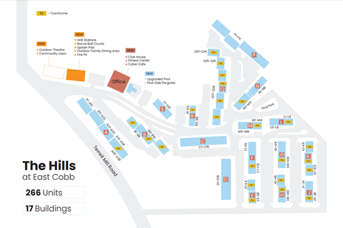 a map of the hits at east cobblestone tb buildings