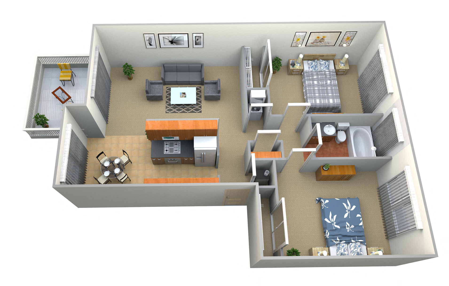Latham Square Plan D 2Bed 2 Bath rev1