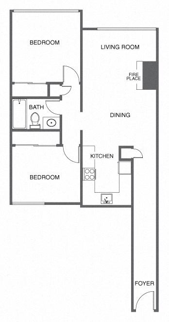 a floor plan of a house with a bedroom and a living room