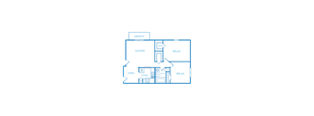 A floor plan of a house with labeled rooms such as dine, cook, clean, gather, and relax.