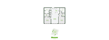 A floor plan of a house with labeled rooms such as "Dress" and "Gather".