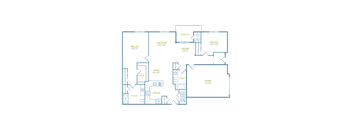 a floor plan of a house with a combination of bedrooms and a living room