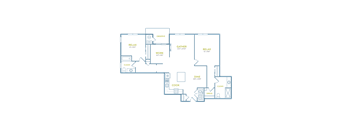 a floor plan of a home with two bedrooms and a large living room