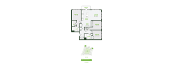 A floor plan of a house with labeled rooms such as "GATHER," "DINE," and "RELAX."