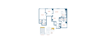 bedroom floor plan | the social at stadium walk apartment homes for rent in ft collins co