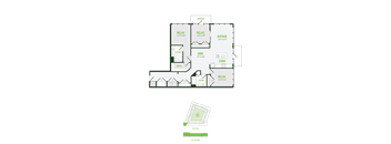 A floor plan of a house with labeled rooms such as "DINE" and "COOK".