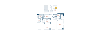 bedroom floor plan | the social at stadium walk apartment homes for rent in ft lauderdale