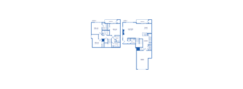 the floor plans of two separate apartments