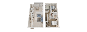Two floor plans of a house with a welcome mat at the bottom of the left one.