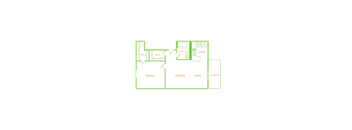 A floor plan of a house with labeled rooms such as Dress, Clean, Cook, Relax, Gather, Dine, and Observe.