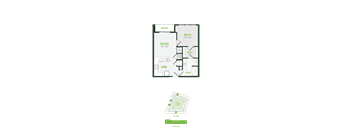 A floor plan of a house with labeled rooms such as "GATHER," "DRESS," and "COOK."