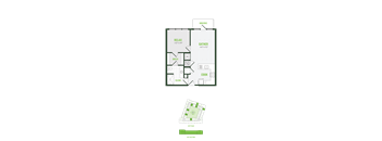 A floor plan of a house with labeled rooms such as RELAX, GATHER, DRESS, COOK, and CLEAN.