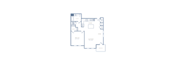 A floor plan of a house with labeled rooms such as kitchen, dining room, and bathroom.