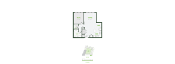 A floor plan of a house with labeled rooms such as RELAX, GATHER, DINE, CLEAR, and COOK.