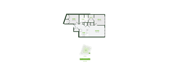 A floor plan of a house with labeled rooms such as "WORK", "CLEAN", "RELAX", and "COOK".