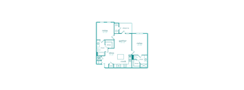 A floor plan of a house with rooms labeled as dine, cook, relax, and gather.