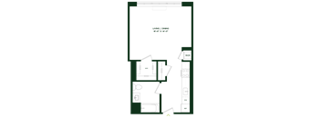 A floor plan of a living and dining area sized 16'x8' and 14'x5'.
