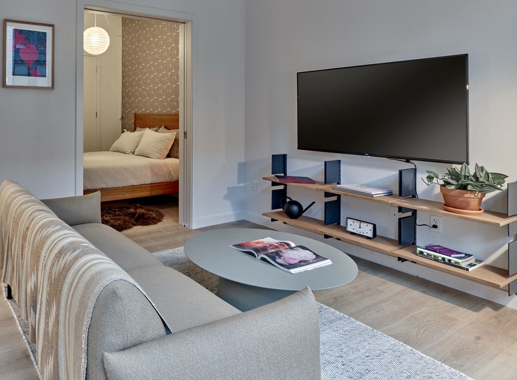 The hardwood flooring at The Hazel adds an elegant touch to the living spaces, exuding a timeless charm and offering both durability and easy maintenance