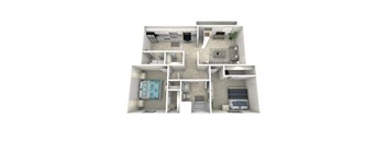 a bedroom floor plan of a 2100 sq ft apartment