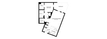 A black and white image of a floor plan for a home.