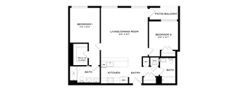 A black and white image of a floor plan for a home.