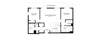 A black and white image of a floor plan for a home.