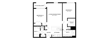 A black and white image of a floor plan for a home.