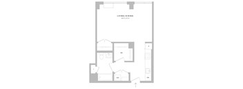 A floor plan of a living and dining area with a width of 18 inches and a length of 12 inches.