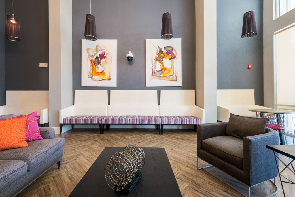 a living room with couches and a coffee table at Linden on the GreeneWay, Florida, 32824