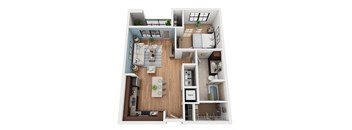 A3 1 Bedroom 1 Bathroom 3D  Floor Plan at Azul Baldwin Park, Orlando, 32814