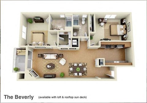 Beverly Floor Plan  at The Verandas, Canoga Park